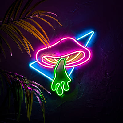 Flying Mushroom Neon Wall Art