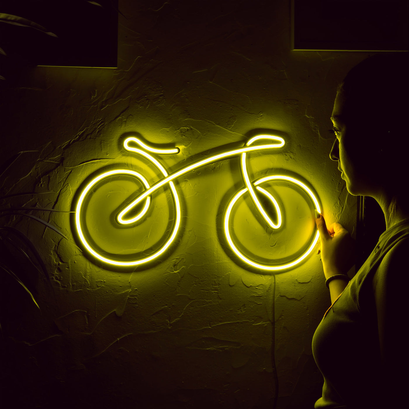 Art mural néon vélo