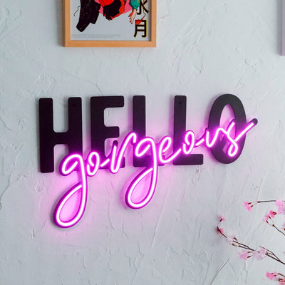 Hello Gorgeous Neon Wall Art