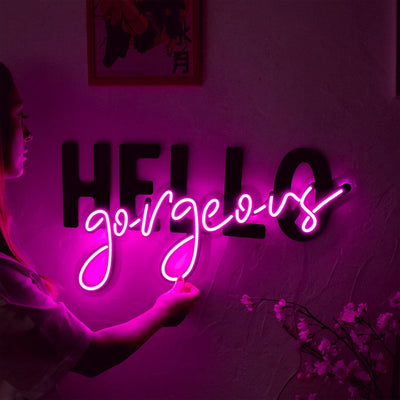 Hello Gorgeous Neon Wall Art