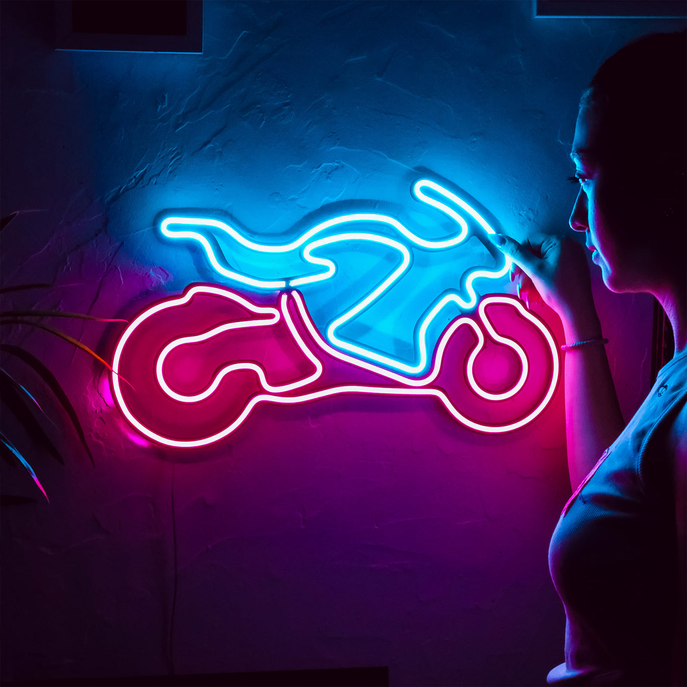 Motorcycle Neon Wall Art