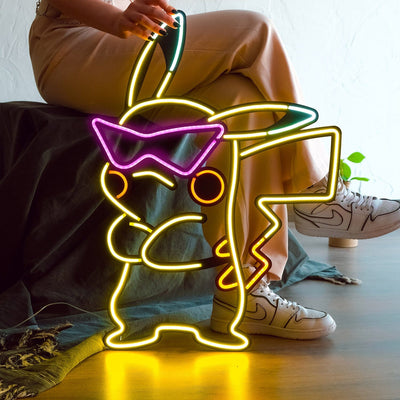 Pikachu Inspired Neon Wall Art