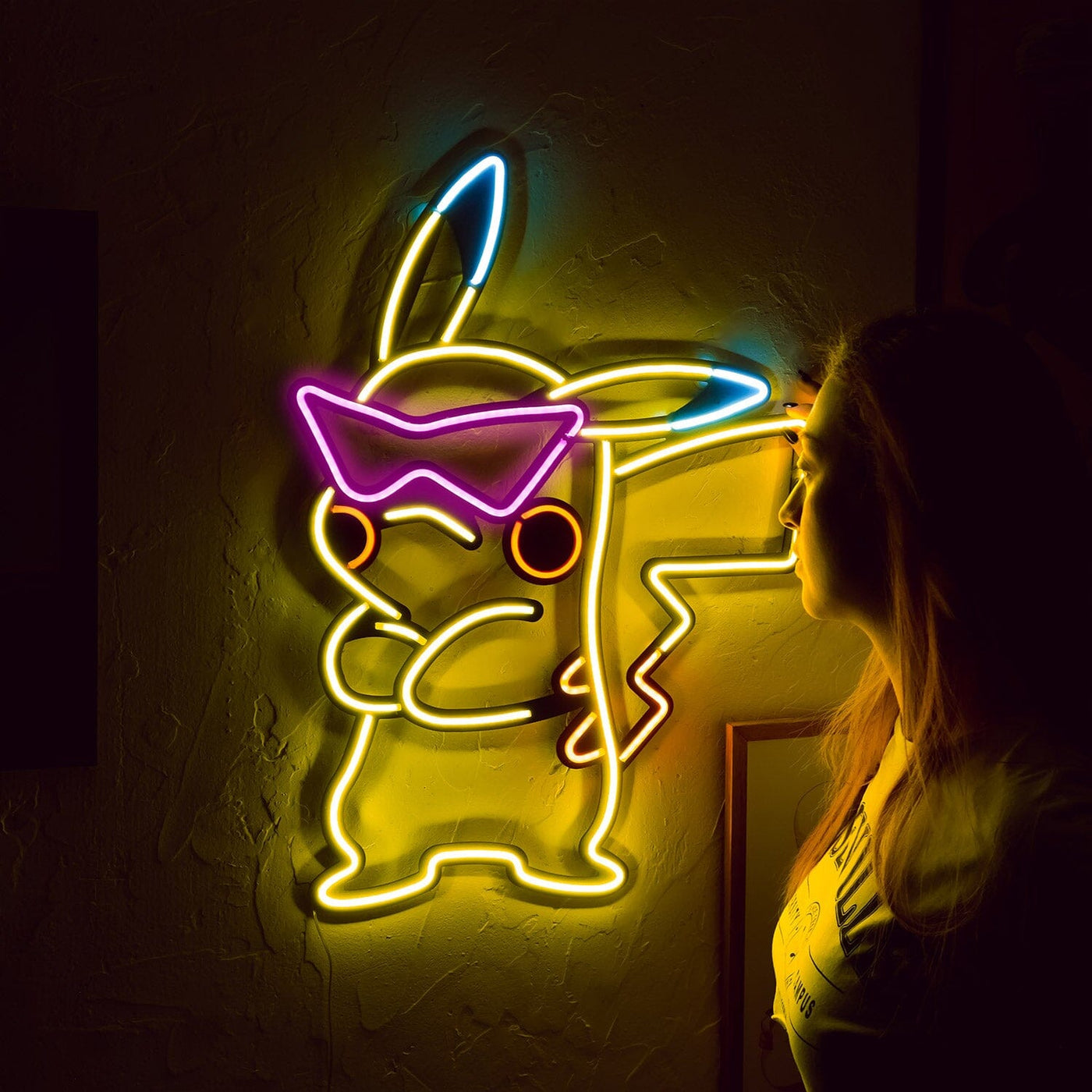 Pikachu Inspired Neon Wall Art