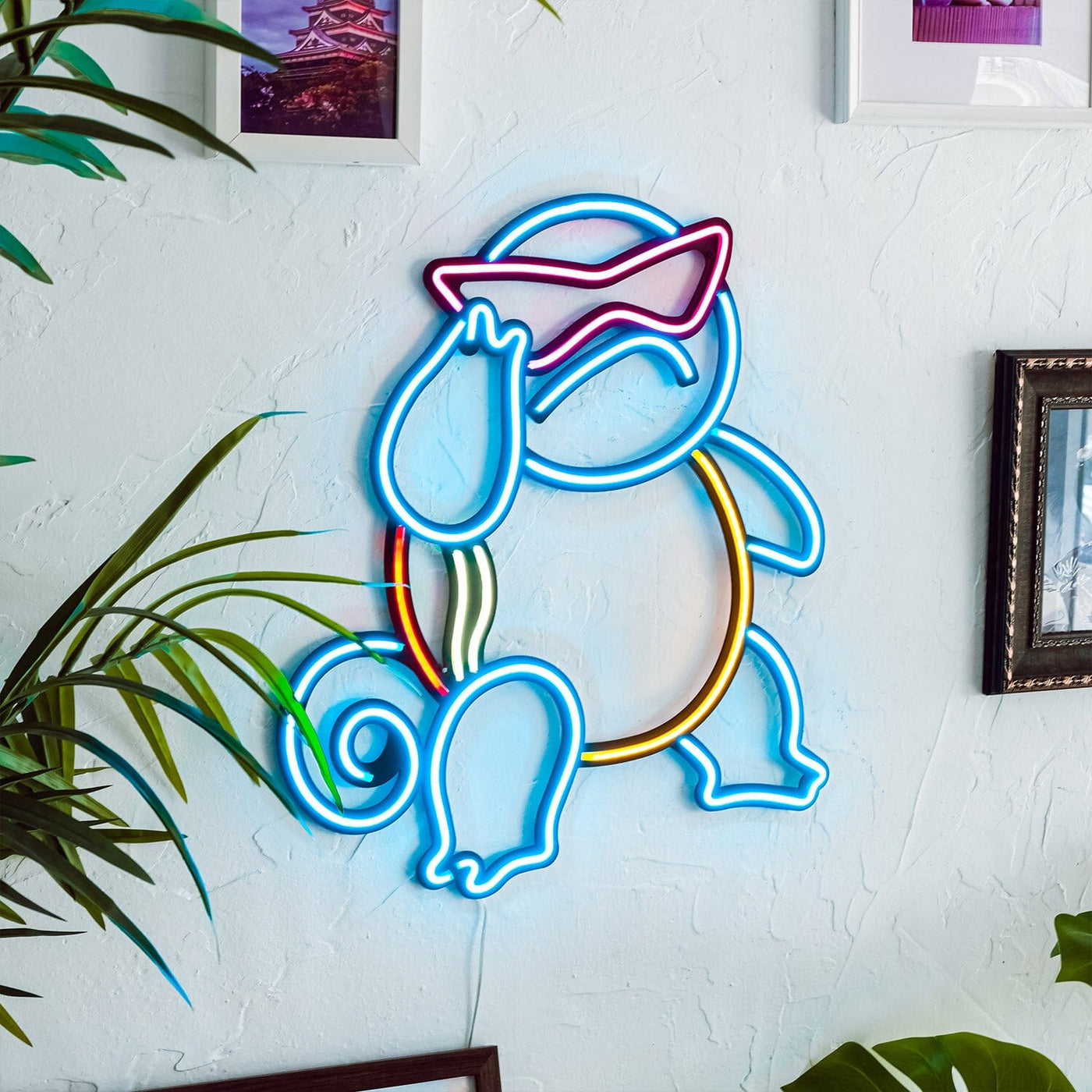 Squirtle Inspired Neon Wall Art