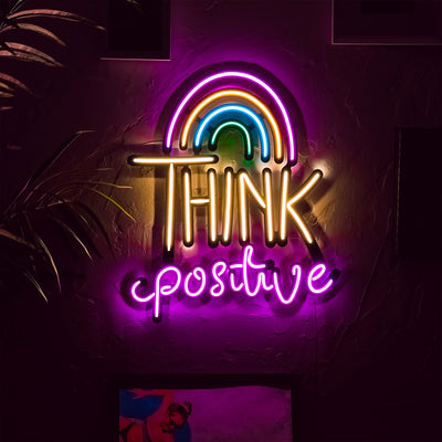 Pensez à l'art mural néon positif