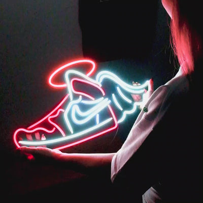 Flying Jordan Neon Wall Art