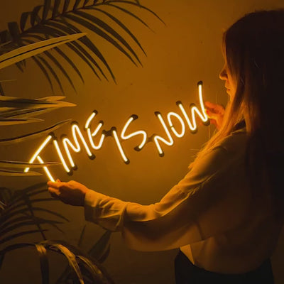 Time Is Now Neon Wall Art