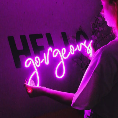 Hello Gorgeous Neon Wall Art