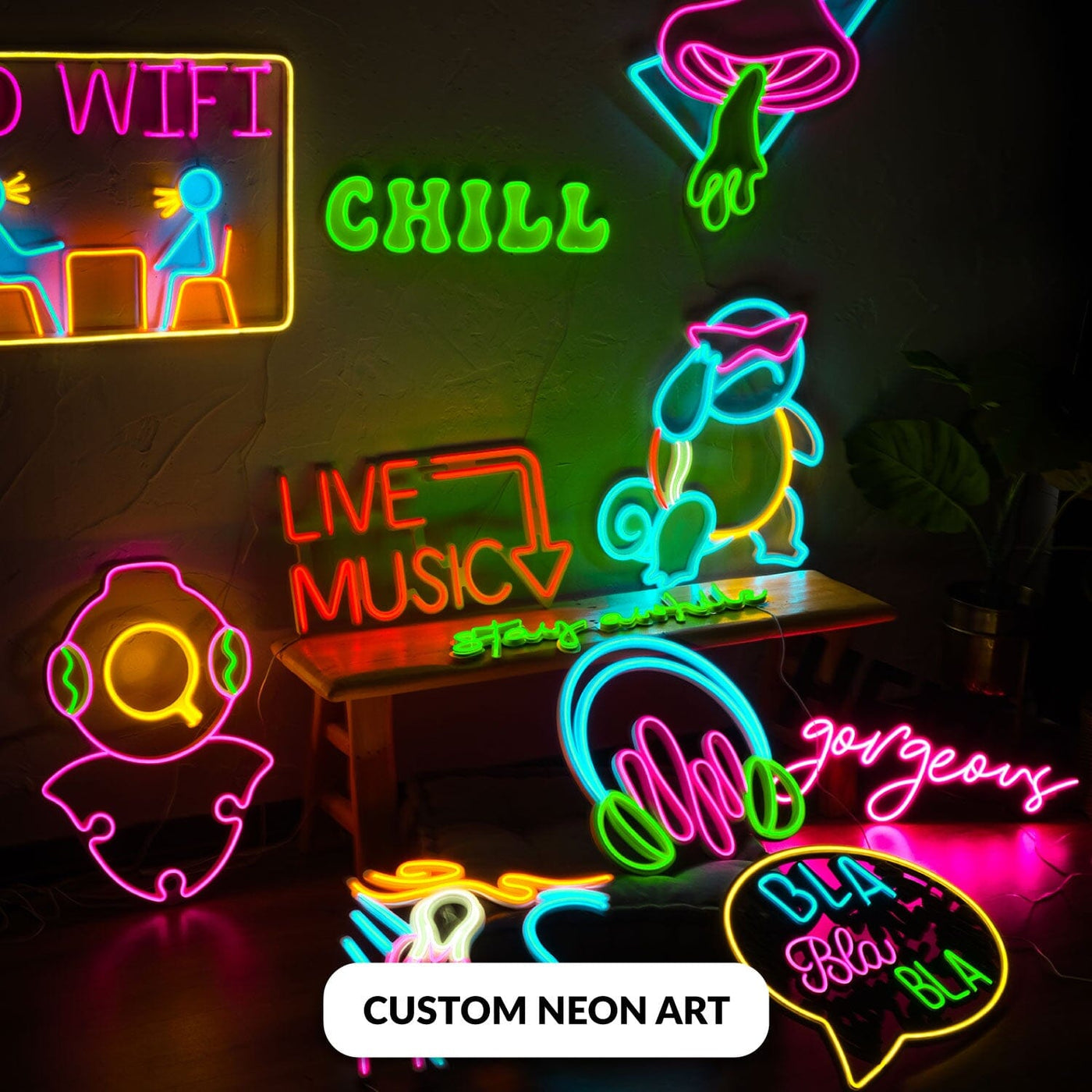 Custom Neon Art Neon Wall Art Hoagard.com 