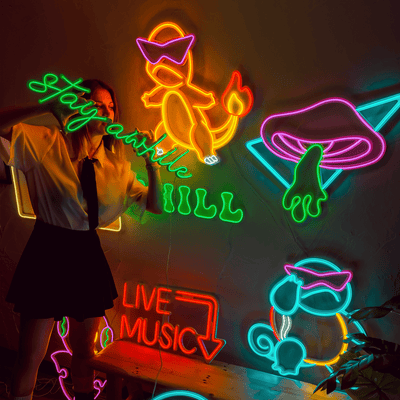 Charmander Inspired Neon Wall Art Neon Wall Art Hoagard 