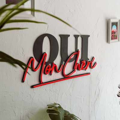 Oui Mon Cheri Neon Wall Art Neon Wall Art Hoagard 