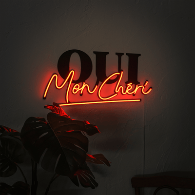 Oui Mon Cheri Neon Wall Art Neon Wall Art Hoagard 