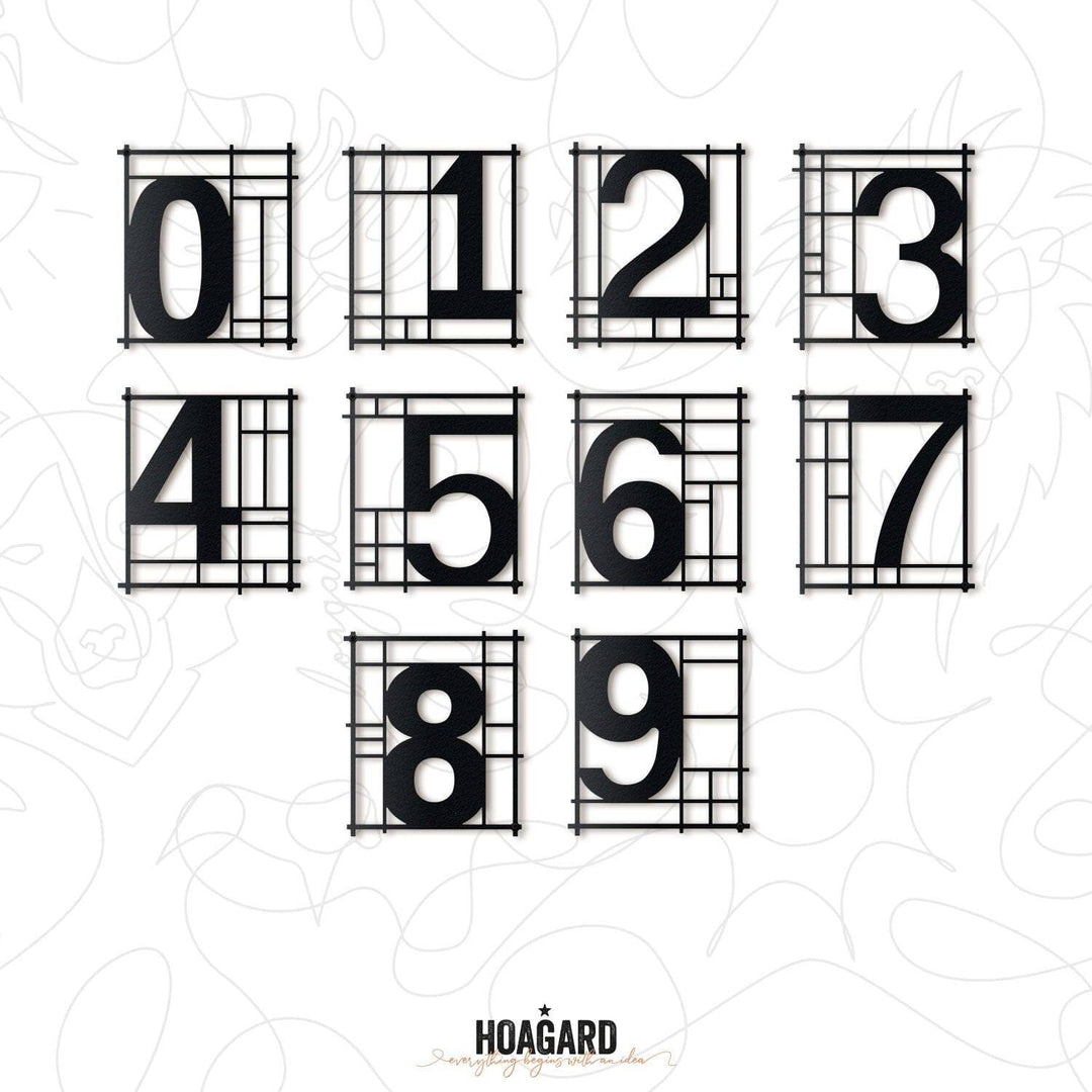 Mondrian House Numbers, Metal House Number, Hoagard, , , - Hoagard