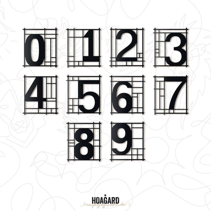 Mondrian House Numbers, Metal House Number, Hoagard, , , - Hoagard
