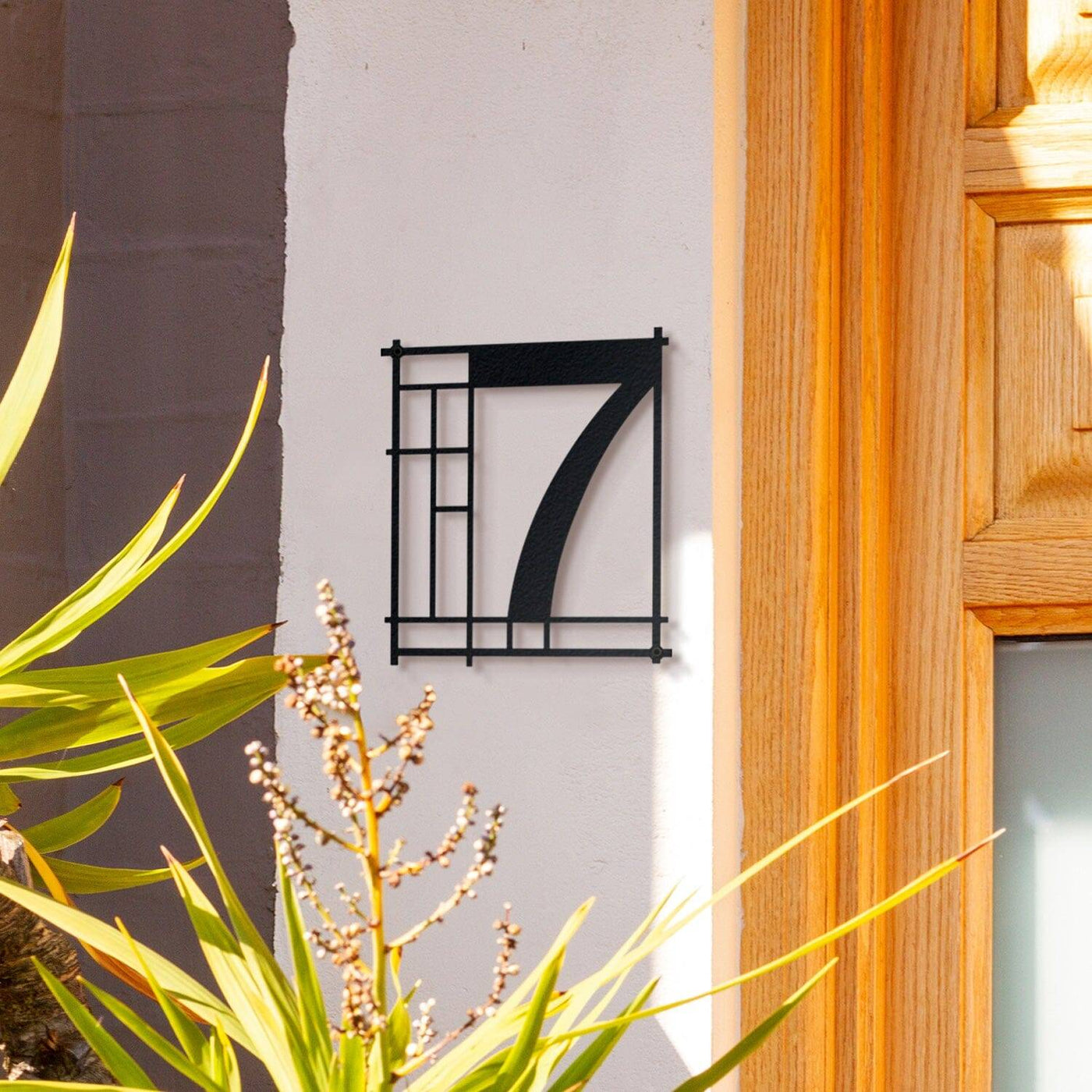 Mondrian House Numbers Metal Wall Art Hoagard 