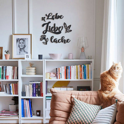Lebe Liebe Lache , Metal Wall Art , Hoagard.com