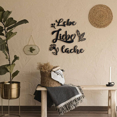 Lebe Liebe Lache , Metal Wall Art , Hoagard.com