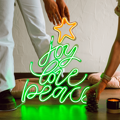 Joy Love Peace Neon Wall Art Neon Wall Art Hoagard 