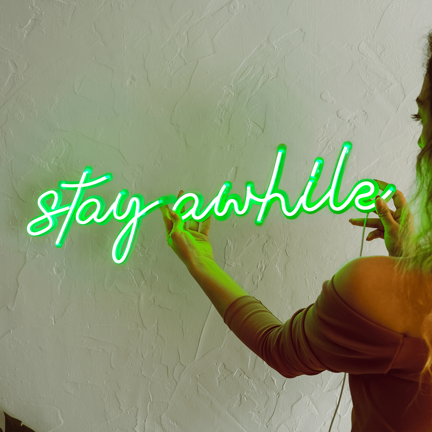 Stay a While Neon Wall Art Neon Wall Art Hoagard 