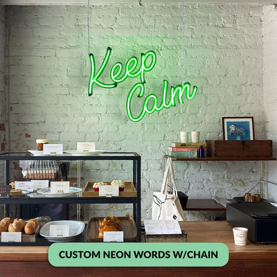 Custom Neon Words W/Chain Custom Neon Hoagard.com 