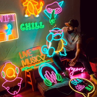 Squirtle Inspired Neon Wall Art Neon Wall Art Hoagard 