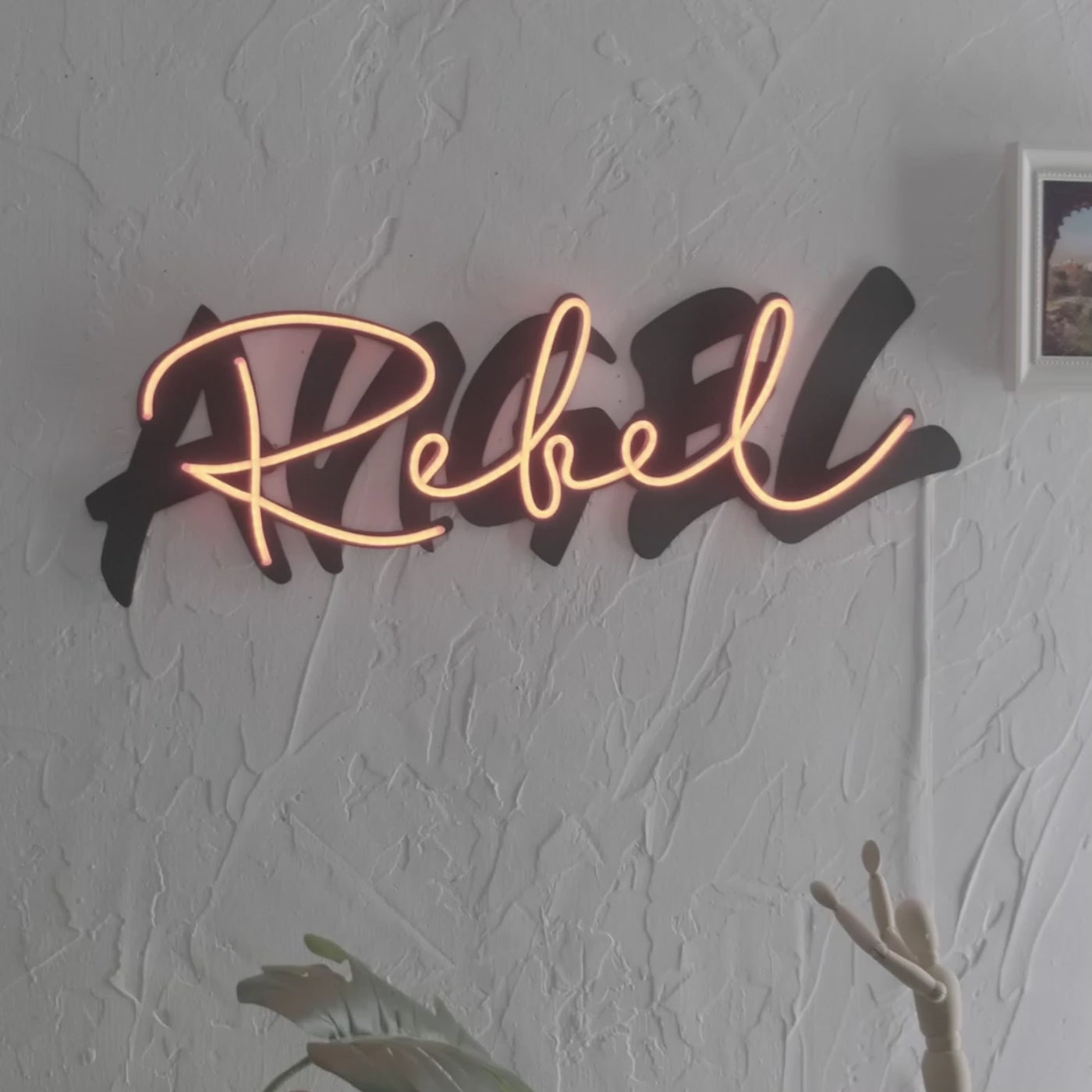 Rebel Angel Neon Wall Art